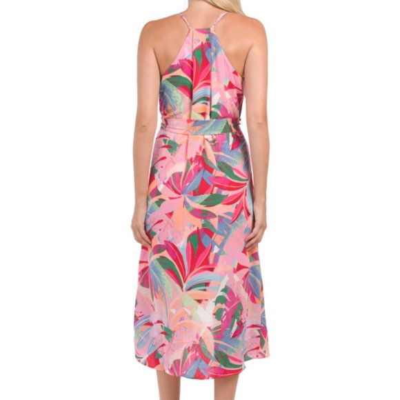 Laundry by Shelli Segal Tropical Floral Print V-Neck Sleeveless Midi Dress NWT 4 - Picture 2 of 2